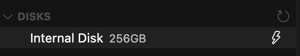 Disks as shown in the VSCode EdgeOS extension